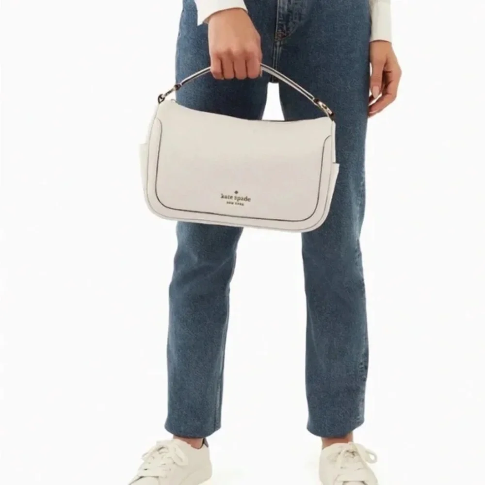 Kate Spade Smoosh Satchel Crossbody Parchment Leather K6047 Hobo Bag NWT